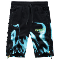 马克华菲休闲短裤男2021夏季新款潮牌纯棉宽松运动五分裤子印花潮