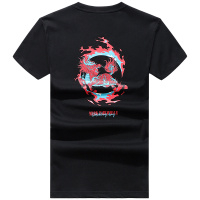 马克华菲短袖t恤男潮2021夏季新款黑色纯棉后背印花中国风国潮ins