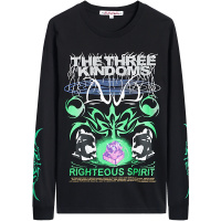 马克华菲长袖T恤男2021秋季新款纯棉宽松涂鸦印花潮牌秋衣打底衫