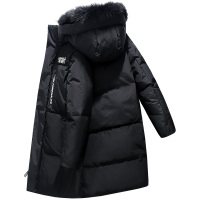 马克华菲羽绒服男中长款2021冬季新款貉子毛大毛领连帽加厚外套潮