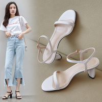 格瑞迪欧 浅口露趾异形跟方跟鞋2020夏季新款时尚细带方跟凉鞋一字扣带女鞋168