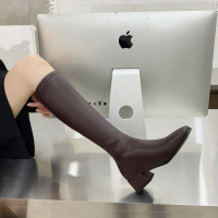 格瑞迪欧足真皮粗跟高跟长筒靴女不过膝骑士马丁靴2020年新款单靴小个子Z20-23