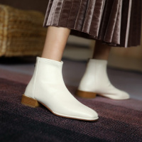 格瑞迪欧2020年冬季新款英伦风方头粗跟弹力短靴女百搭瘦瘦靴显瘦马丁靴Z20-32