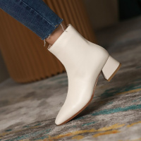 格瑞迪欧短靴女2020春秋新款粗跟网红瘦瘦靴女士羊皮百搭靴子Z20-25