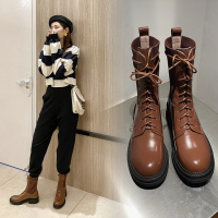 格瑞迪欧厚底内增高马丁靴英伦风瘦瘦机车靴子春秋薄款百搭短靴Z1988-18