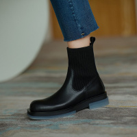 格瑞迪欧2020新款秋冬季牛皮女英伦风平跟真皮鞋百搭短靴单靴CK3181