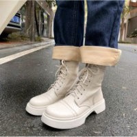 格瑞迪欧英伦风马丁靴女靴2020新款牛皮透气单靴厚底真皮显瘦短靴M0032