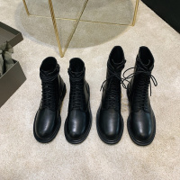 格瑞迪欧欧洲站真皮长靴冬高筒靴系带中筒马丁靴机车短靴绑带靴H1869