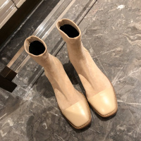 格瑞迪欧帅气百搭弹力瘦瘦靴女2020新款真皮平底圆头短靴单靴女靴子M1811