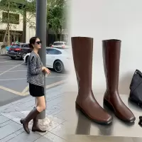 格瑞迪欧骑士靴女2020年新款秋季不过膝长靴高筒马丁靴长筒真皮女靴子M1609