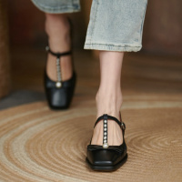 Tiauny玛丽珍小皮鞋复古女鞋2021年新款单鞋中跟鞋3390-23