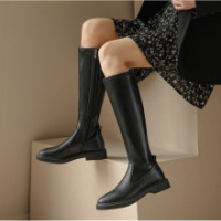 格瑞迪欧骑士靴女2021年秋款时尚百搭显高显瘦休闲高筒长靴9270