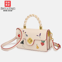 芭妮美姿米白色刺绣手提包夏季新款包包女潮流百搭包B1139-2
