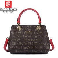 芭妮美姿韩版印花单肩斜挎包职业手提包字母斜挎包女16-702