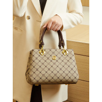 芭妮美姿正品轻奢品牌老花包包女大容量单肩斜挎包中年女士手提包16-702