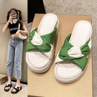 Tiauny 静凉拖鞋女外穿2023夏季新款松糕厚底休闲沙滩鞋舒适软底仙女一字拖