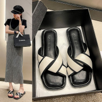 Tiauny 静超火法式平底绝美凉拖鞋女夏季外穿时尚新款高级感外出沙滩鞋H3