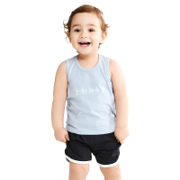 纤丝鸟儿童背心套装男女童夏季纯棉背心休闲短裤 撞色字母