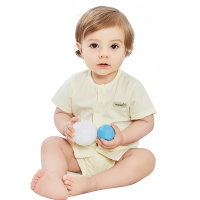 纤丝鸟儿童短袖套装男女童夏季纯棉家居服可外穿二件套开衫 清新静面