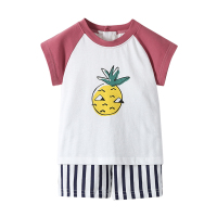 纤丝鸟儿童短袖套装男女童夏季纯棉T恤休闲短裤 水果乐园