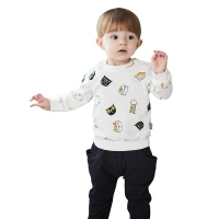 纤丝鸟儿童春季休闲套装男女童纯棉卫衣休闲裤子 猫咪乐园