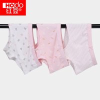 红豆(HODO)中大童儿童内裤2019年夏季女童A类宝宝其他内裤棉四季居家平角短裤3条装