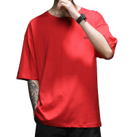 IKOPPOI 2019夏季新款男士纯棉短袖t恤宽松五分袖上衣印花潮牌 TX900-10