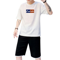 IKOPPOI 2019夏季新款男士短袖套装宽松五分袖印花潮牌 TX960-19