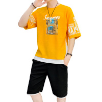 IKOPPOI 2019夏季新款男士短袖套装宽松五分袖印花潮牌 TX964-5