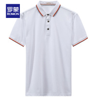 Romon/罗蒙短袖t恤男士夏季薄款透气翻领polo衫中青年时尚修身T恤
