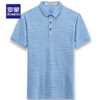Romon/罗蒙短袖POLO衫男夏季商务休闲条纹t恤中青年薄款T恤衫男