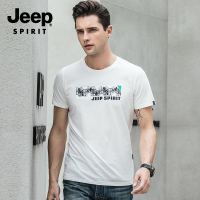 JEEP吉普男士短袖t恤2019新款夏季男装纯棉半截袖体恤衣服男夏天百搭印花潮流帅气男孩衣服