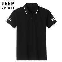 JEEP吉普2019丅恤新款韩版潮流男士纯棉上衣服短袖polo衫短袖夏装体恤青年休闲运动百搭纯色透气打底衫