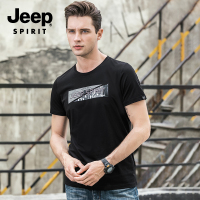 jeep吉普正品2019新款潮牌短袖T恤男士夏季五分半袖男学生韩版潮流衣服青年圆领纯棉薄款男装