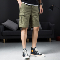 JEEP吉普男士短裤宽松大码五分裤男纯棉沙滩裤男夏季薄款休闲短裤男潮青年工装裤多袋修身裤子