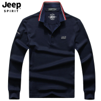 JEEP/吉普长袖T恤男2019秋装新品翻领长袖大码宽松休闲百搭体恤打底衫A245