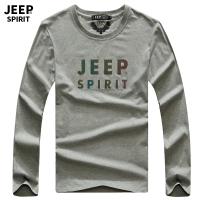 JEEP/吉普长袖T恤男2019秋季新品圆领T恤商务休闲印花长袖体恤打底衫A245