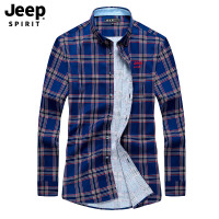 JEEP/吉普2019秋季新款格子衬衫男长袖男士宽松百搭休闲衬衣外套男装A245