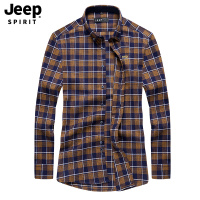 JEEP/吉普2019秋季新款长袖衬衫男格纹打底衫男装商务休闲衬衣格子寸衫A245