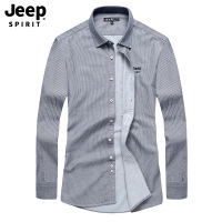 JEEP/吉普秋季新品男士商务休闲个性简约条纹百搭立领长袖时尚衬衫小外套A245