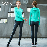 OOK秋冬瑜伽服套装女跑步瑜珈运动衣健身服瑜伽文胸瑜伽长裤长袖外衣三件套