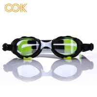 OOK平光高清防雾防水墨绿色男童女童游泳眼镜
