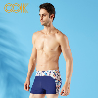 OOK休闲印花简约清爽男士平角泳裤