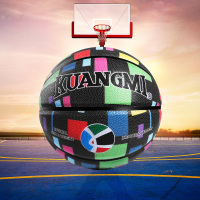 狂迷篮球炫酷魔方设计运动训练比赛黑色7号篮球
