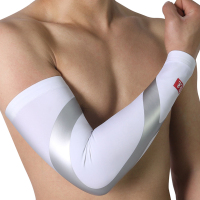 狂迷白色莱卡速干排汗反光酷炫运动能量护臂（单只装）