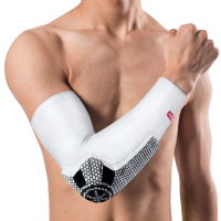狂迷护臂白色护具透气高弹莱卡柔软防撞减压黑鳞护臂（单只装）