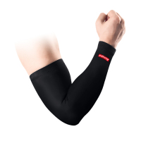 狂迷护臂黑色塑身防护吸汗防紫外线丝质护臂（单只装）