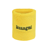 狂迷吸汗擦汗防扭伤黄色运动护腕（两只装）