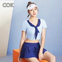 OOK 分体裙式女士保守遮肚显瘦游泳衣温泉大胸聚拢性感大码泳装新款