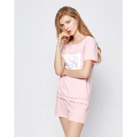 雪仙丽女士睡衣夏短袖休闲睡衣夏季家居服套装女士睡衣夏短袖套装